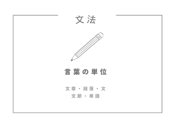 文法 言葉の単位 文章・段落・文・文節・単語